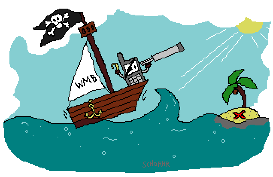 Wappi auf dem Piratenschiff